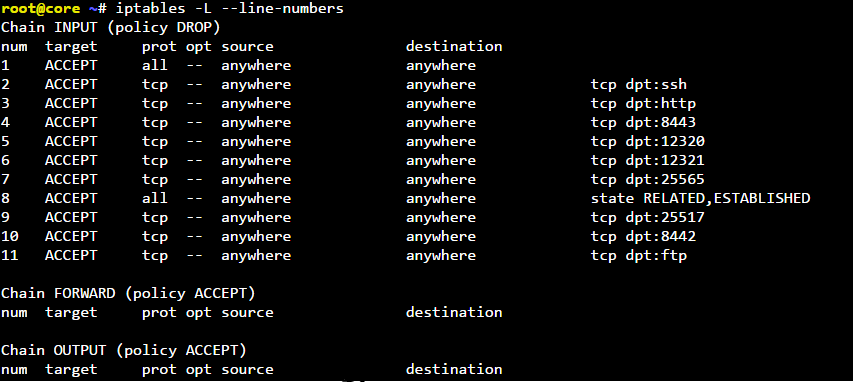 Deleting IPtables rules - Connectivity - MineOS Forum